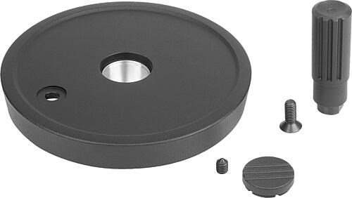 Scheibenhandräder Aluminium 
mit Zylindergriff drehbar