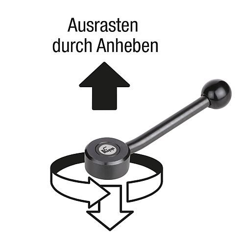 Spannhebel flach 
mit Innengewinde