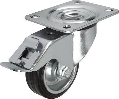 Stahlblech-Lenk- und Bockrollen 
Standard-Ausführung