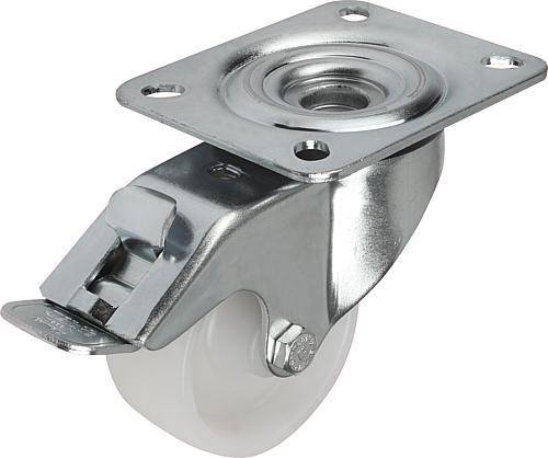 Stahlblech-Lenk- und Bockrollen 
Standard-Ausführung