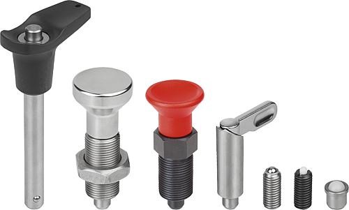 Federnde Druckstücke, Arretierbolzen, Kugelsperrbolzen