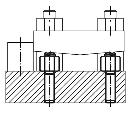 Pendelauflagen verstellbar 
mit O-Ring