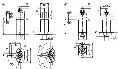 Schwenkspanner heavy, verlängerter Spannweg 
automationsfähig