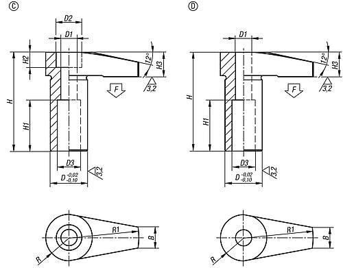 Spannhaken 
mit verlängerter Spannpratze