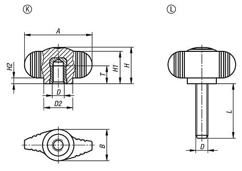 Flügelgriffe "Miniwing"