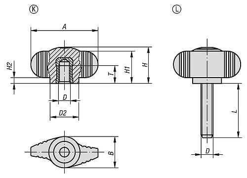 Flügelgriffe "Miniwing" Biopolymer