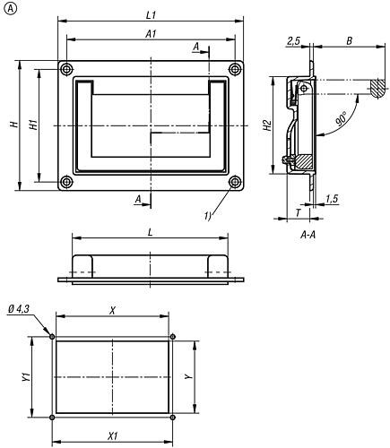 Schalengriffe Aluminium klappbar, rastend