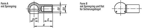 Kugelpfannen für Winkelgelenke 
DIN 71805