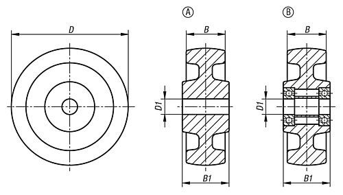 Polyamidräder 
schwere Ausführung