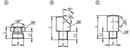 Schmiernippel 
Trichterform nach DIN 3405
