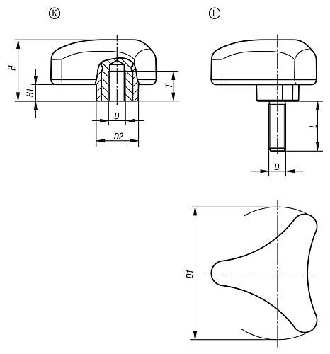 Dreisterngriffe ergonomisch