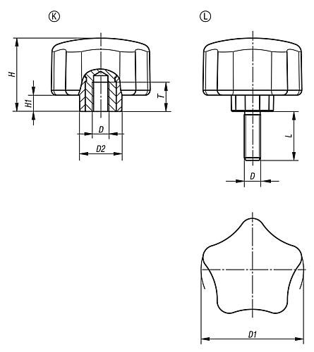 Fünfsterngriffe ergonomisch